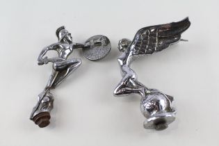 2 x Vintage Chrome Car Mascots / Hood Ornaments Inc Humber, Art Deco Style Etc // In vintage