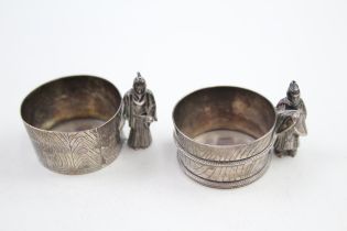 2 x Antique / Vintage Stamped .840 Russian Silver Novelty Salt Dishes (43g) // Approx Height - 3.4cm