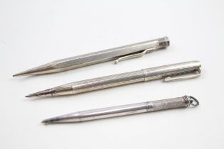 3 x Vintage .925 Sterling Silver Propelling Pencils Inc S.Mordan & Co (64g) // UNTESTED In vintage