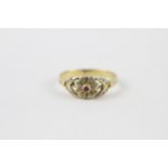 15ct gold antique ruby & diamond cluster ring (2.3g) Size Size N
