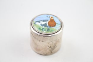 Vintage 1978 London Sterling Silver Limited Edition Pill Box w Enamel Pigeon 27g // Maker -