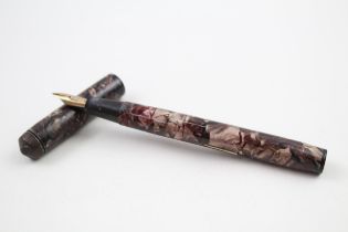Vintage CONWAY STEWART 475 Brown Fountain Pen w/ 14ct Gold Nib WRITING // Dip Tested & WRITING In