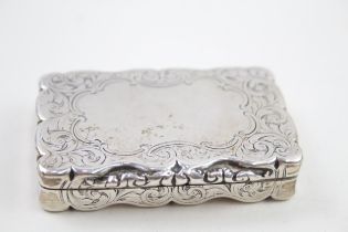 Antique Victorian Hallmarked 1854 Birmingham Sterling Silver Snuff Box (69g) // Maker -