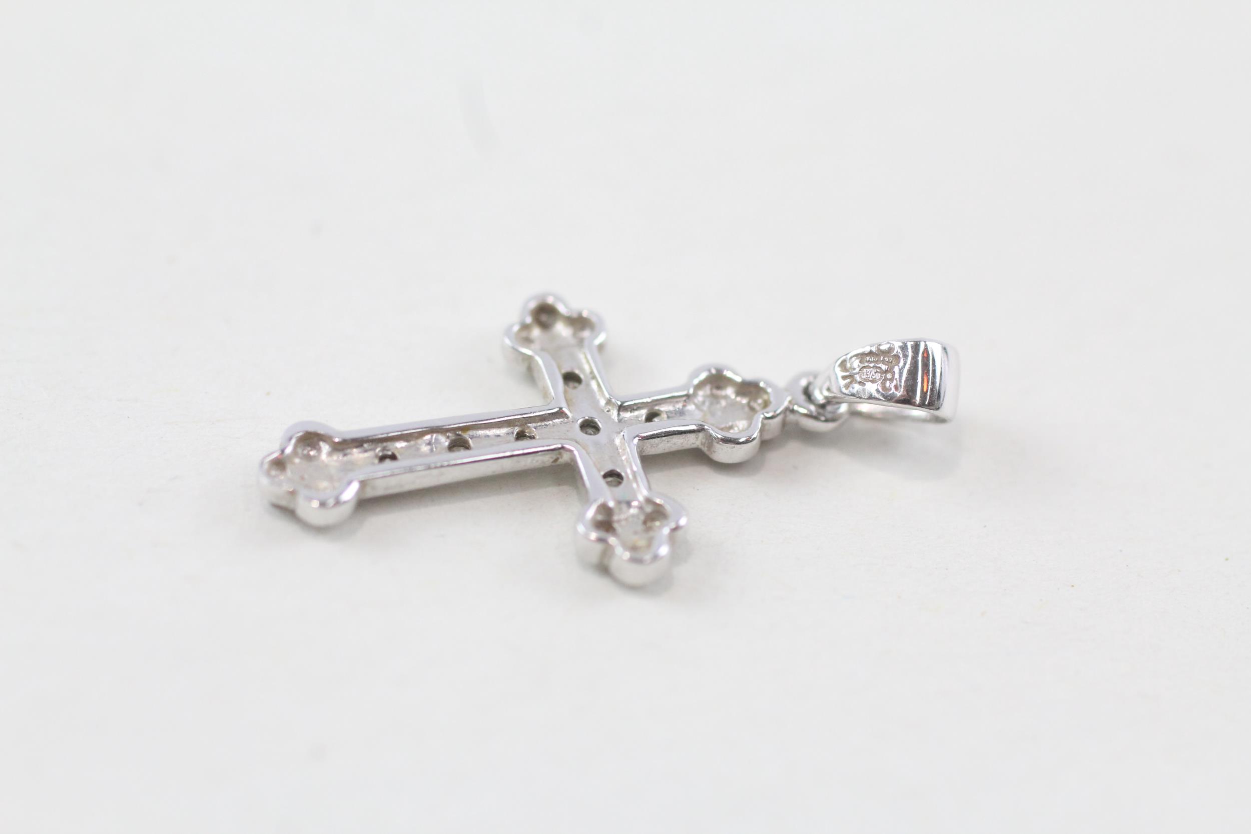 2 x 9ct white gold diamond cross pendants (2.2g) - Image 5 of 5