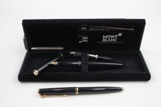 Vintage MONTBLANC Black Fountain Pen w/ 14ct Gold Nib, Ballpoint, Original Box // w/ 14ct Gold