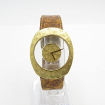 Jaegar-Le-Coultre 18ct gold cased Gents vintage mystery dial wristwatch. Circa 1970s. Sunburst