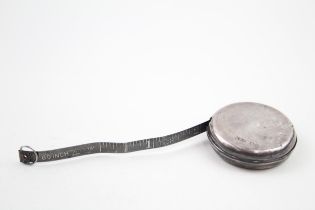 Antique 1920 Chester Sterling Silver Cased Tape Measure In Inches (47g) // Maker - Cohen & Charles