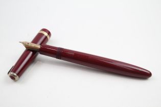Vintage PARKER Maxima Burgundy Fountain Pen w/ 14ct Gold Nib WRITING // Dip Tested & WRITING In