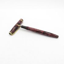 Vintage CONWAY STEWART 73 Burgundy Fountain Pen w/ 14ct Gold Nib WRITING // Dip Tested & WRITING