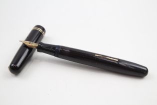 Vintage MABIE TODD Swan Self Filler Brown Fountain Pen w/ 14ct Gold Nib WRITING // Dip Tested &