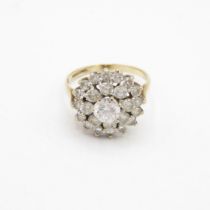 HM 9ct gold dress ring with Cubic Zirconia's (3.2g) Size M