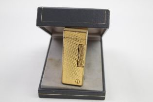 Vintage DUNHILL Rolagas Gold Plated Cigarette Lighter Swiss Made Original Box // UNTESTED In