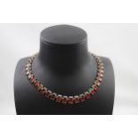 Silver Amber panel collar necklace (44g)