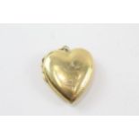 2 x 9ct gold back & front heart locket pendants (8.9g)