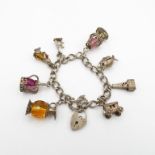 925 silver charm bracelet 46g