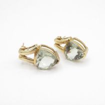 HM 9ct gold earrings with large Aquamarine stones (8.1g)