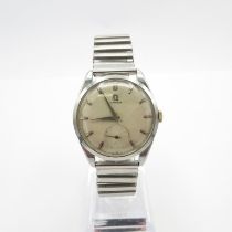Omega Rare oversize gents vintage stainless steel wristwatch handwind working Omega cal 267 manual