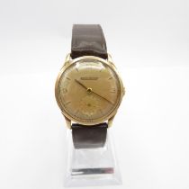 Jaeger-le-Coutre 9ct gold gent's vintage 9ct gold wristwatch handwind working Jaeger-le-Coutre cal
