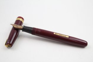 Vintage WATERMAN 515 Burgundy Fountain Pen w/ 14ct Gold Nib WRITING // Dip Tested & WRITING In