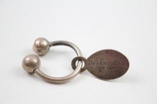Vintage TIFFANY & CO. Stamped .925 Sterling Silver Return To Tiffany Keyring 9g // Diameter - 2.