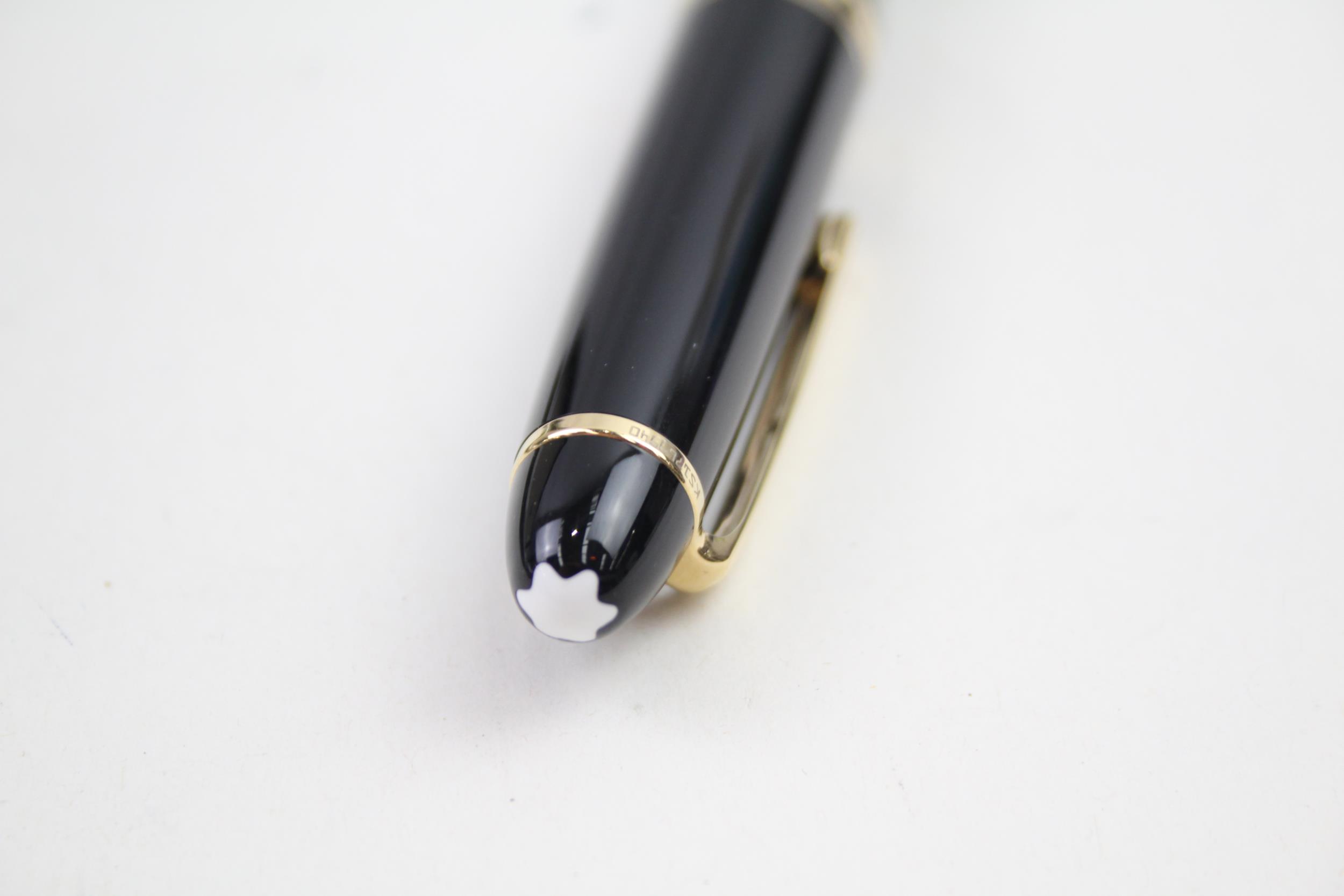 MONTBLANC Meisterstuck Black Fountain Pen w/ 14ct White Gold Nib WRITING Boxed // Dip Tested & - Image 8 of 11