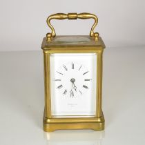 Bell chiming carriage clock by Reynoldson Hull 120mm x 85mm clock is running //