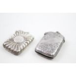 2 x Antique Victorian Hallmarked .925 Sterling Silver Vesta / Match Cases (38g) // In antique