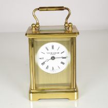 Taylor and Bligh mid sized carriage clock with Swiss movement - clock runs 110mm x 80mm //