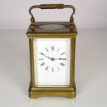 Mid sized carriage clock with chiming mechanism - clock runs 130mm x 90mm //
