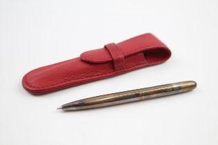 LINK OF LONDON 2004 Edinburgh Sterling Silver Cased Ballpoint Pen WRITING 14g // w/ Red Leather