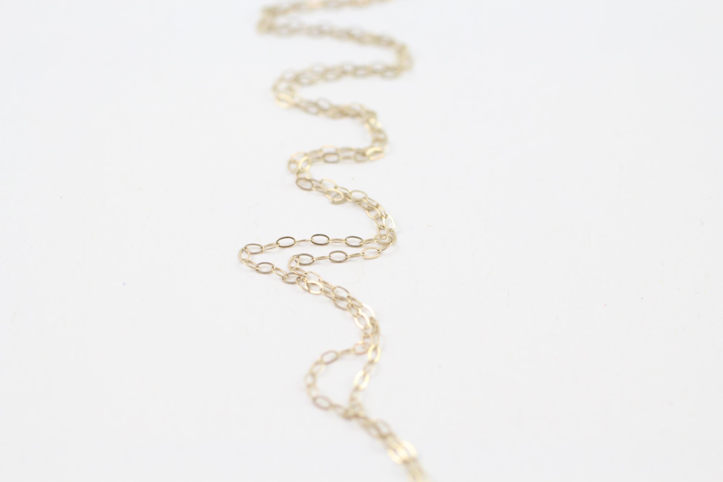 9ct gold diamond & amethyst pendant necklace (2.4g) - Image 2 of 5