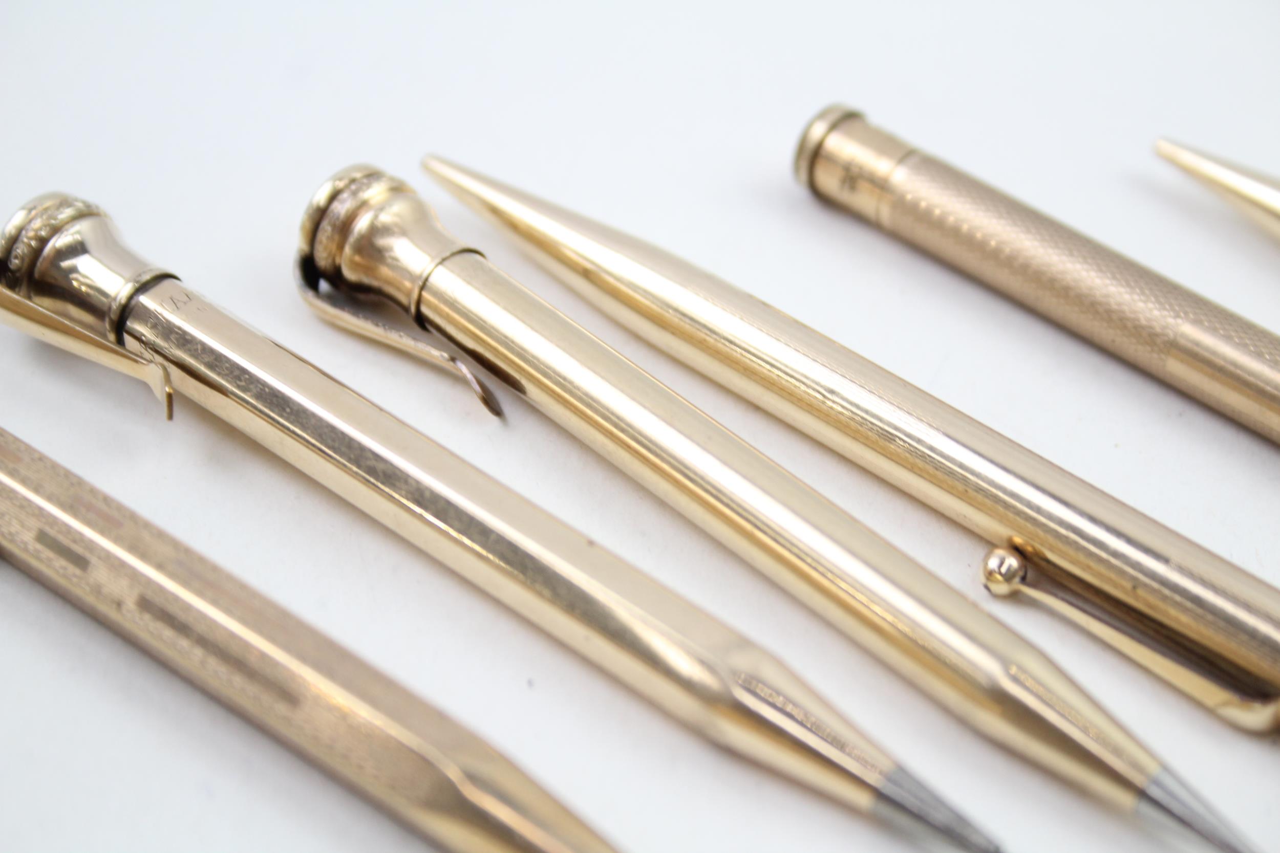 6 x Vintage Rolled Gold Propelling Pencils Inc Mabie Todd Fyne Point, Everpoint // UNTESTED In - Image 4 of 7