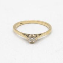 9ct gold old cut diamond single stone ring (2g) Size R