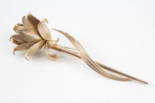 Gold tone floral brooch by designers Christian Dior & Grosse (22g)
