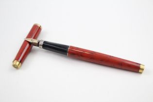 Vintage PARKER 75 Orange Lacquer Fountain Pen w/ 14ct Gold Nib WRITING // Dip Tested & WRITING In
