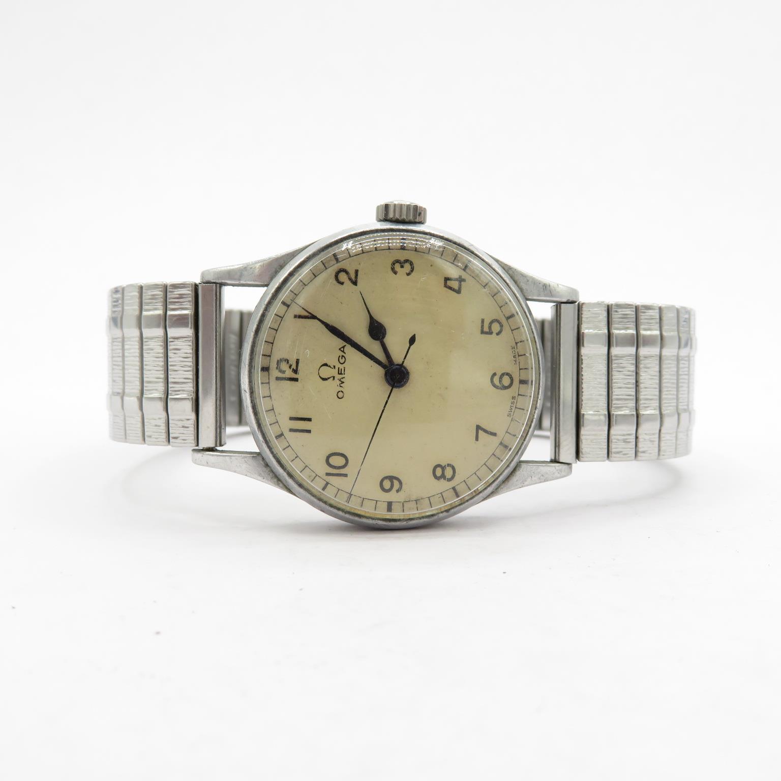 Omega 30T2SC Gent's vintage WWII Military style wristwatch handwind working Omega Cal 30T2 SC/ - Image 5 of 8