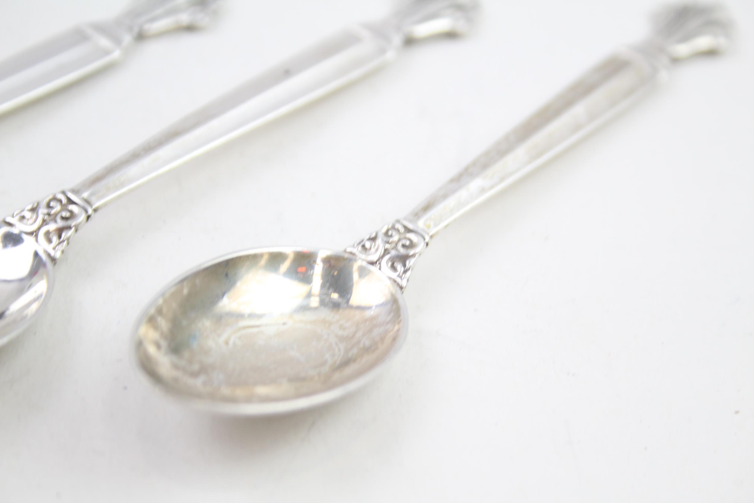 3 x Vintage GEORG JENSEN .925 Sterling Silver Acorn Pattern Teaspoons (40g) // Length - 11.5cm In - Image 5 of 6