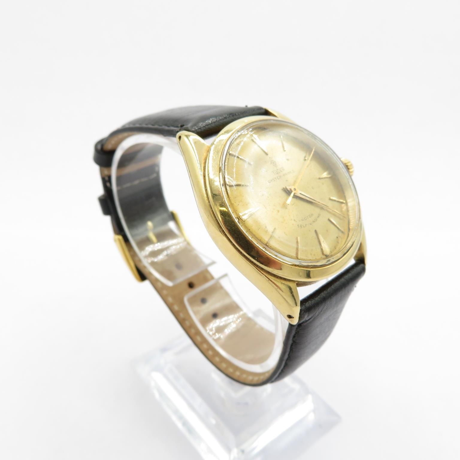 Rare Tudor by Rolex Oyster Prince 18ct gold ref 7965 Gent's vintage 18ct gold watch automatic - Image 4 of 8