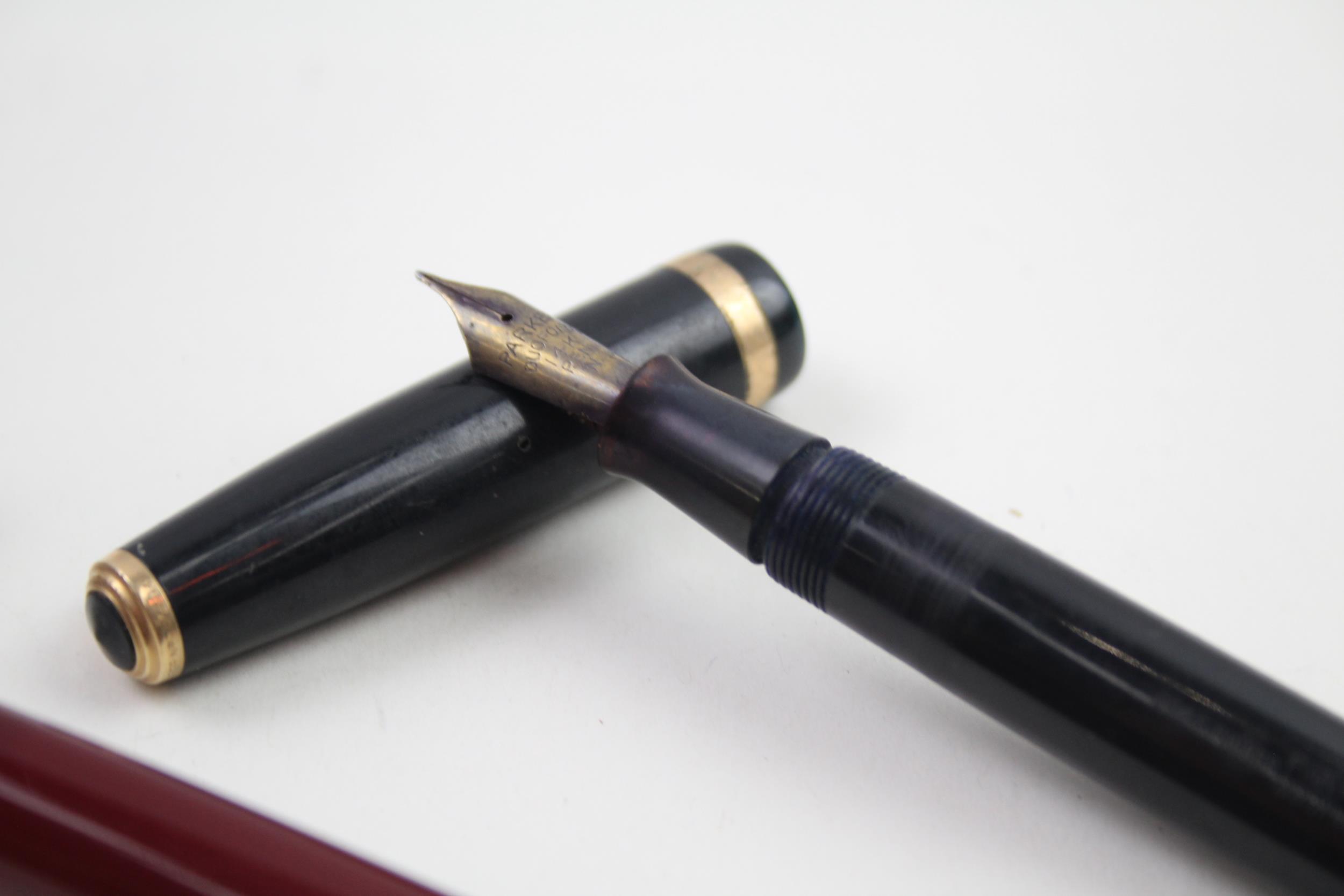 2 x Vintage PARKER Dufold Fountain Pens 14ct Gold Nibs WRITING Inc Black Etc // Dip Tested & WRITING - Image 4 of 5