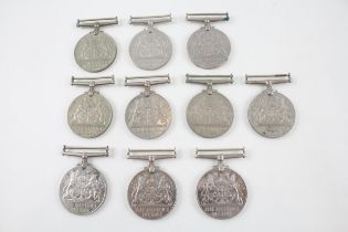 WW2 Defence Medals x 10 // WW2 Defence Medals x 10 In antique/vintage condition Signs of wear &