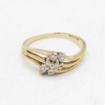 14ct gold diamond dress ring with split shank (2.2g) Size K