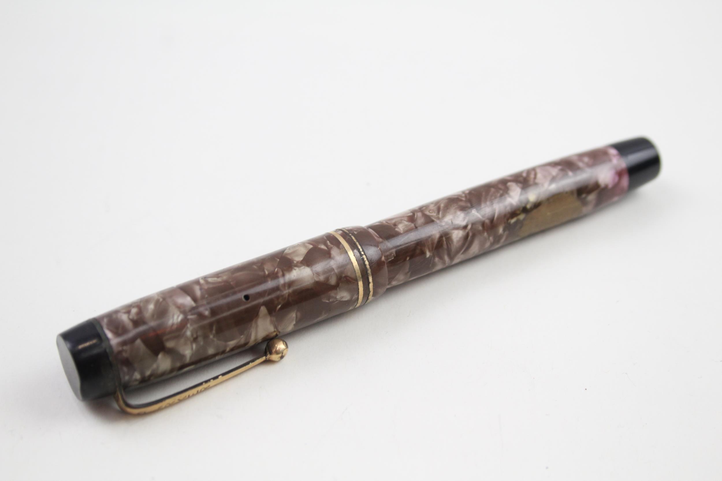 Vintage PARKER Duofold Brown Fountain Pen w/ 14ct Gold Nib WRITING // Dip Tested & WRITING In - Image 6 of 6
