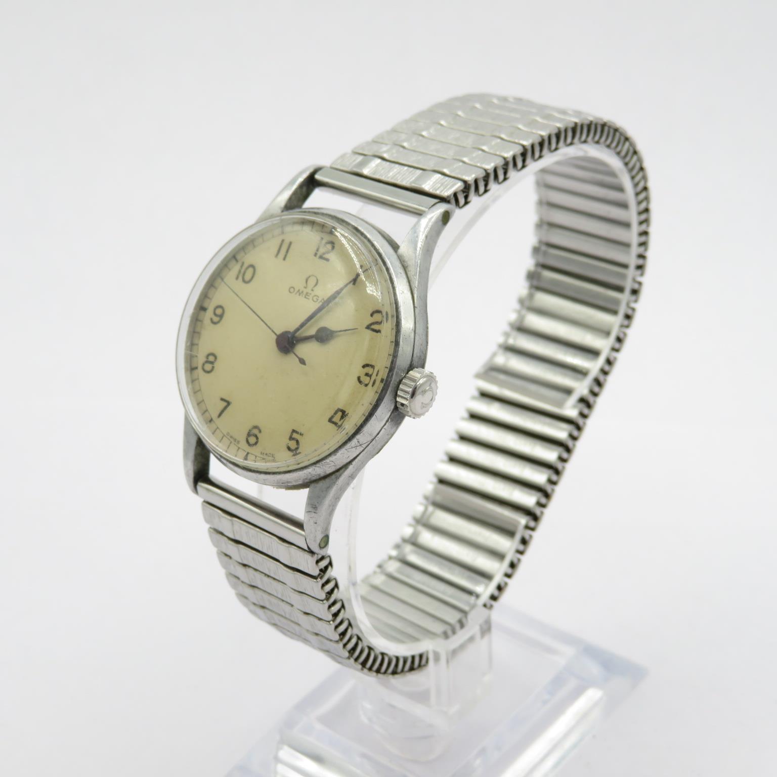 Omega 30T2SC Gent's vintage WWII Military style wristwatch handwind working Omega Cal 30T2 SC/ - Image 3 of 8