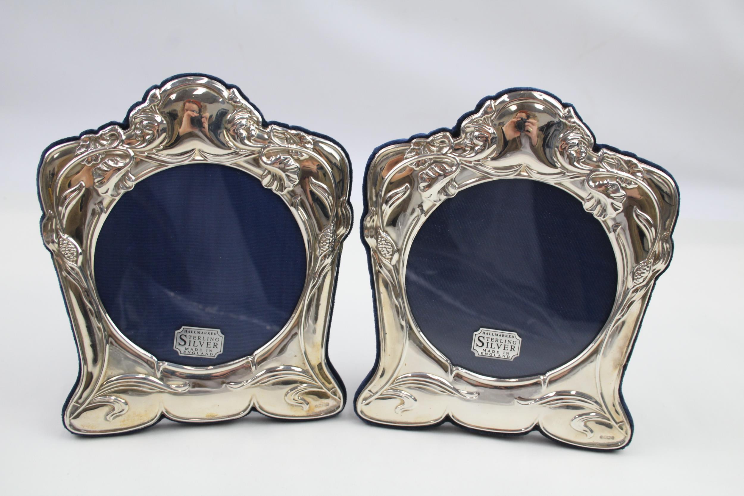 2 x 1993 Sheffield Sterling Silver Art Nouveau Style Photograph Frames (381g) // Maker - R.Carr