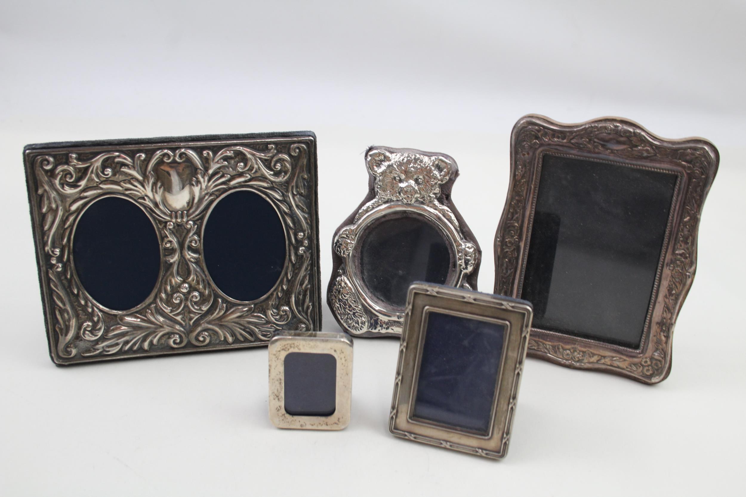 5 x Vintage Hallmarked .925 Sterling Silver Photograph Frames (323g) // In vintage condition Signs