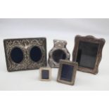 5 x Vintage Hallmarked .925 Sterling Silver Photograph Frames (323g) // In vintage condition Signs