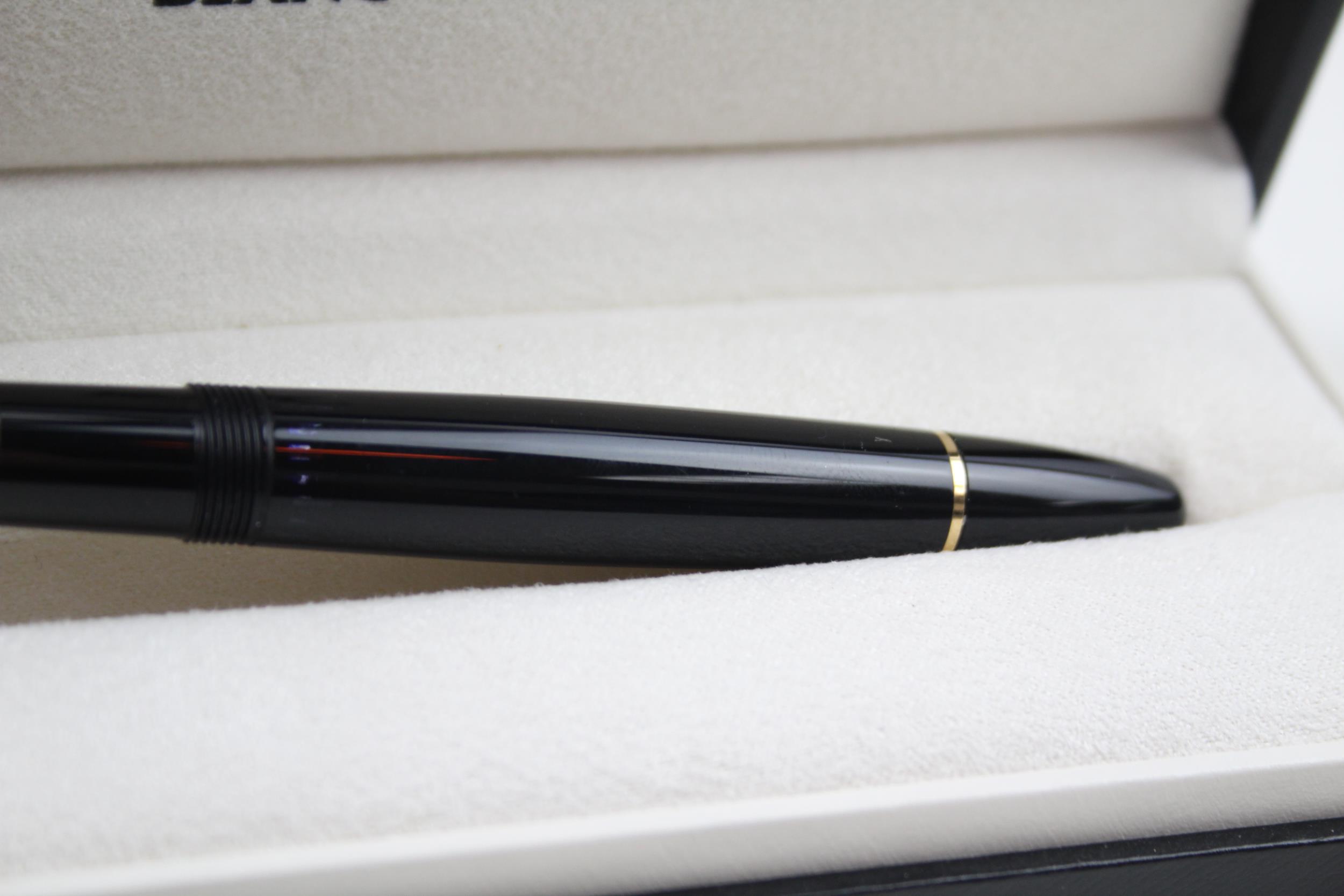 MONTBLANC Meisterstuck Black Fountain Pen w/ 14ct White Gold Nib WRITING Boxed // Dip Tested & - Image 4 of 11