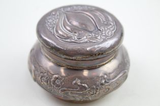 Antique Art Nouveau 1902 Birmingham Sterling Silver Trinket Box / Caddy (93g) // Maker -