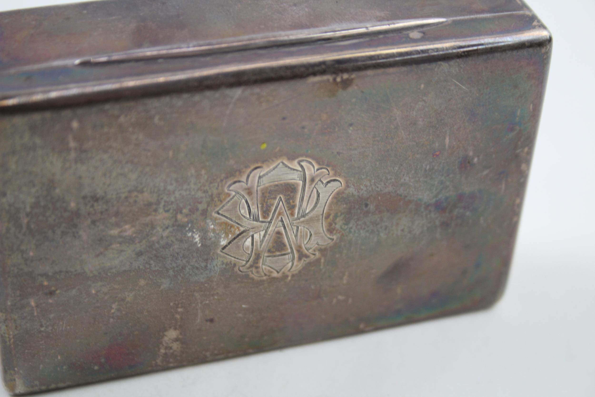 Antique Victorian 1896 Birmingham Sterling Silver Snuff / Cigarette Box (119g) // w/ Personal - Image 4 of 8