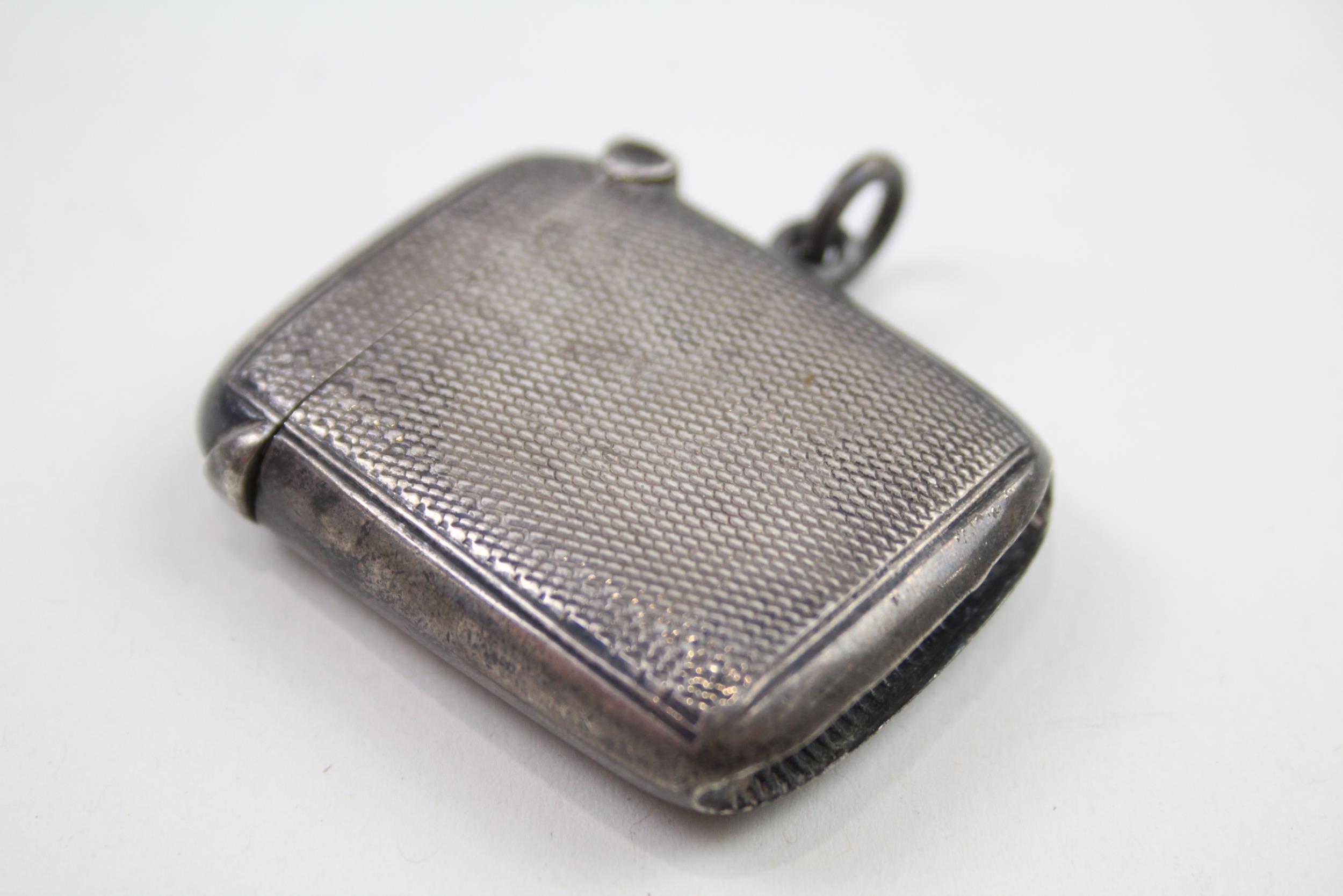 Antique Edwardian 1902 Chester Sterling Silver Vesta / Match Case (21g) // w/ Vacant Cartouche Maker - Image 4 of 5